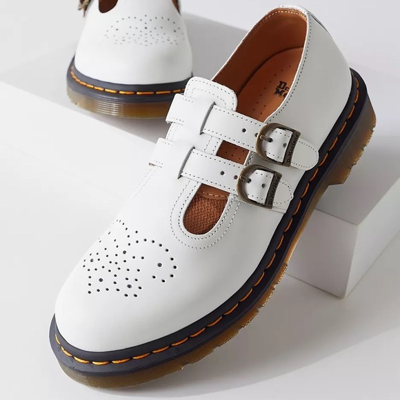 Dr. Martens Shoes - Dr Martens 8065 Women's White Mary Jane Smooth Leather Shoes